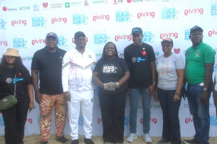 Organisers of the clean-up exercise at the Elegushi beach