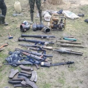 Read more about the article Troops raid militants, oil theft camps, capture cache of arms