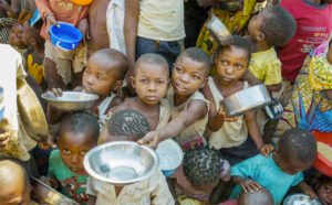 Children begging for food