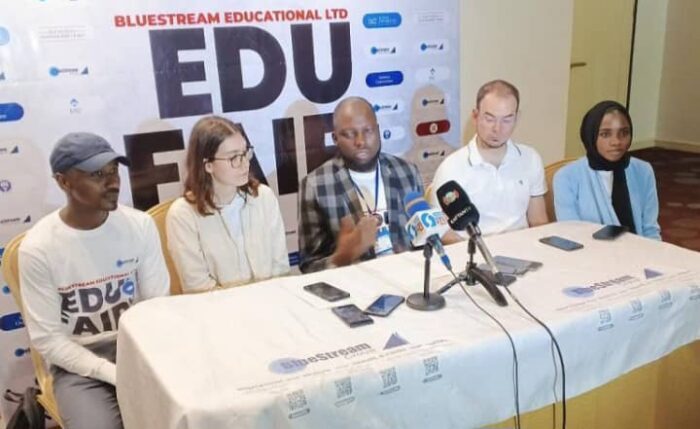 AbdulKareem Ogirima, Managing Director, Bluestream Educational Ltd addressing newsmen during an EduFair event in Abuja