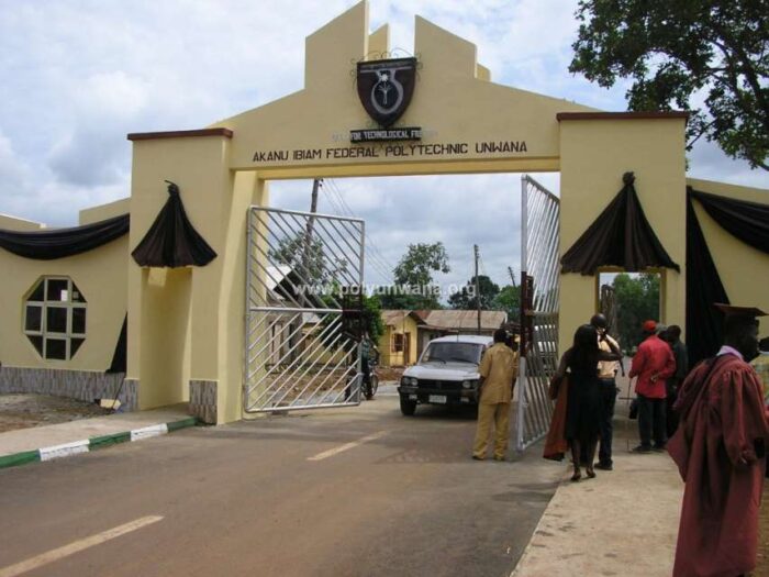 Main gate of Akanu Ibiam Federal Polytechnic in Ebonyi