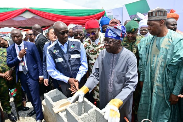 President Bola Tinubu, with NNPC Ltd. GCEO, Malam Mele Kyari and other top officials during the Presidential groundbreaking of Gwagwalada Independent Power Plant in Abuja