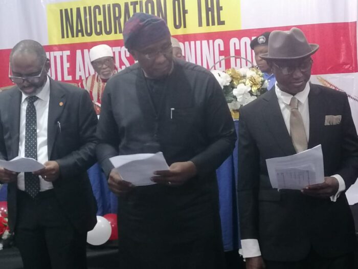 Leaders of the Chartered Institute of Power Engineers of Nigeria (CIPEN), taking their oath of office