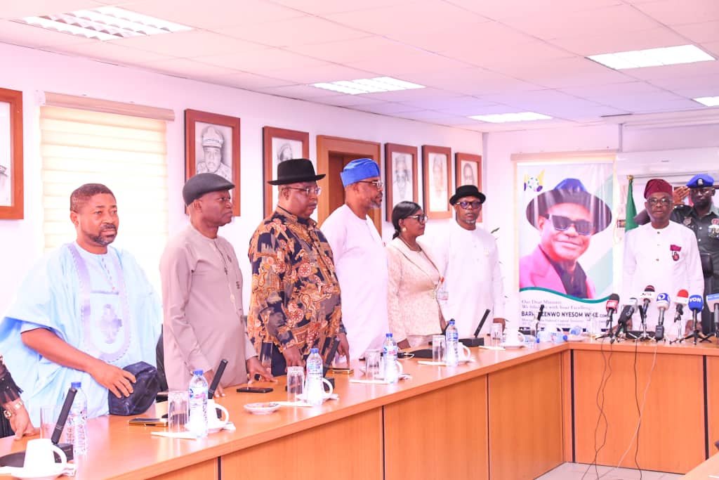 Rivers Caucus in the 10th National Assembly visit FCT Minister, Mr Nyesom Wike in Abuja on Thursday.