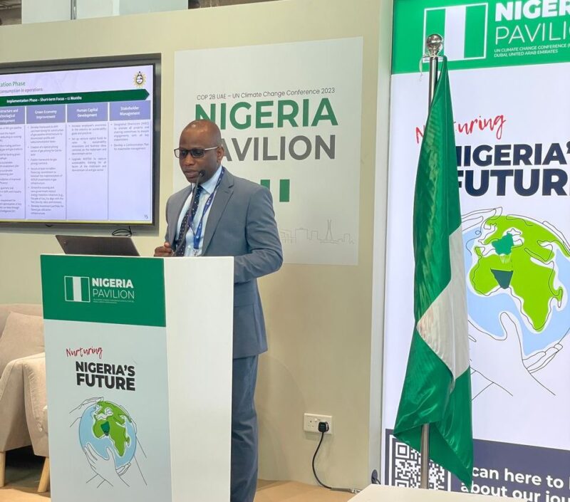 Dr Mustapha Lamorde, Executive Director, Health, Safety, Environment and Community (HSEC), Nigerian Midstream and Downstream Petroleum Regulatory Authority (NMDPRA), at the UN Climate Change Conference 2023 (COP28) in Dubai, UAE