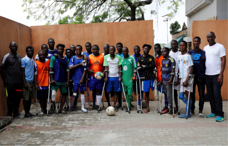 People with disability engaging in sporting activity