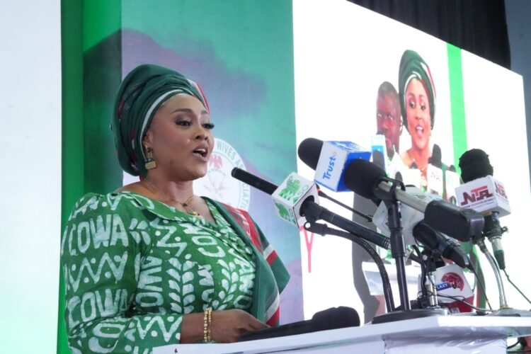 Mrs Kikelomo Adeniyi, the President of Customs Officers Wives' Association (COWA'), speaking during the association's relaunch on Friday in Abuja
