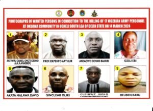 Military declares 8 persons wanted for killing of soldiers in Delta