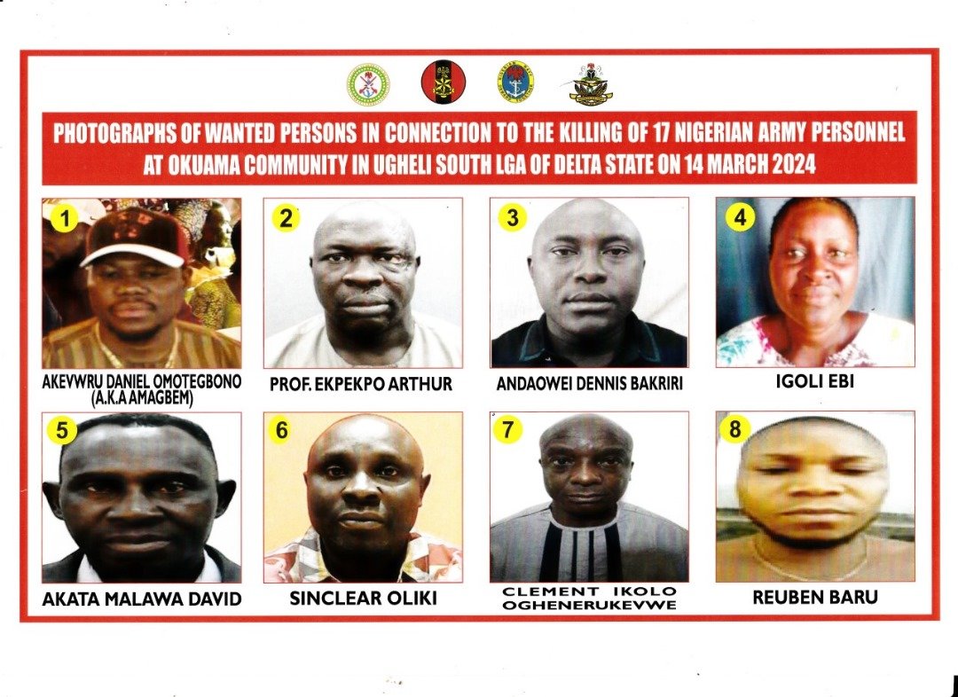 Read more about the article Military declares 8 persons wanted for killing of soldiers in Delta