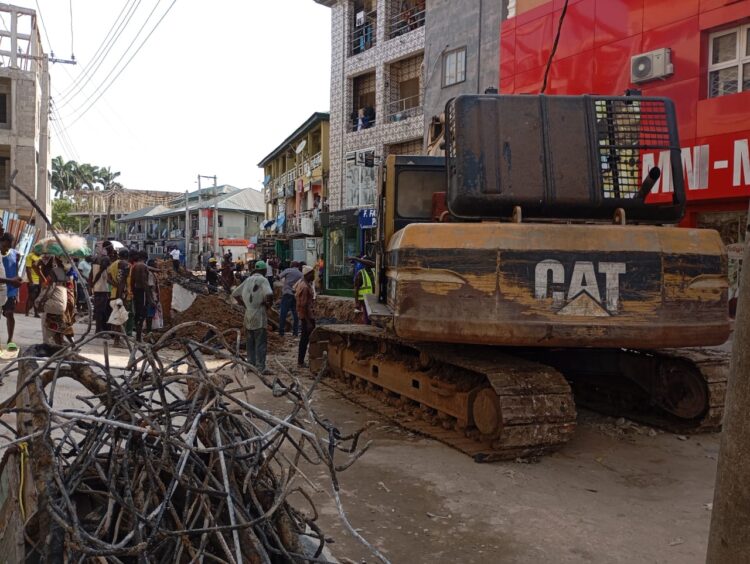 Construction site on Abudu street, Abule-Oja, Yaba