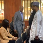 Former CBN Governor, Mr Godwin Emefiele in court with his counsel