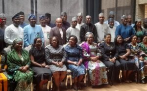 The Head of the Civil Service of the Federation, Dr Folasade Yemi-Esan with the cross section of Permanent Secretaries at the PMS Retreat in Abuja.