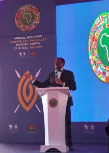 AfDB president, Dr Akinwumi Adesina, during a media conference in Nairobi