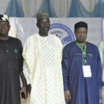 On the left is representative of the SFG, Mr Simon Tyungu, Second to the left is representative of Niger Governor, Alhaji Abubakar Salisu, on the first right is Mr Efosa representative of Nigeria Governors Forum and on the second right is Mr Michael Ohiani Director-General of ICRC