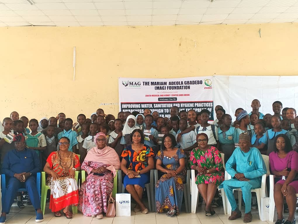 Cross section of sensitisation exercise organised by Mariam Adeola Gbadebo (MAG) Foundation at Junior Secondary School, Apo Resettlement on Thursday in Abuja.