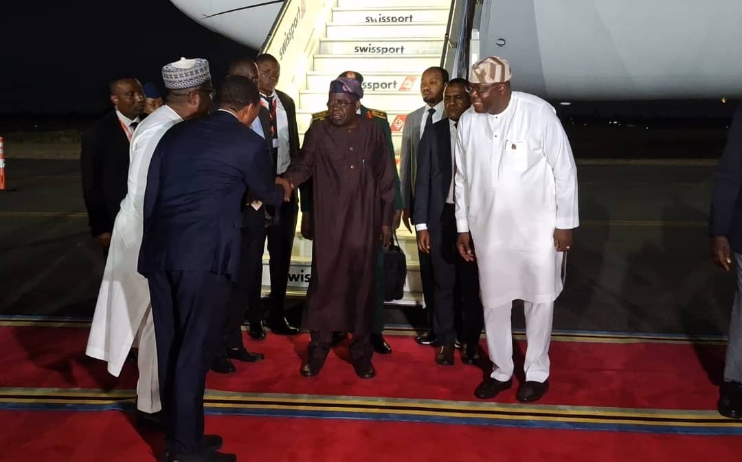 Tinubu arrives Dar es Salaam for Mission 300 Africa Energy Summit