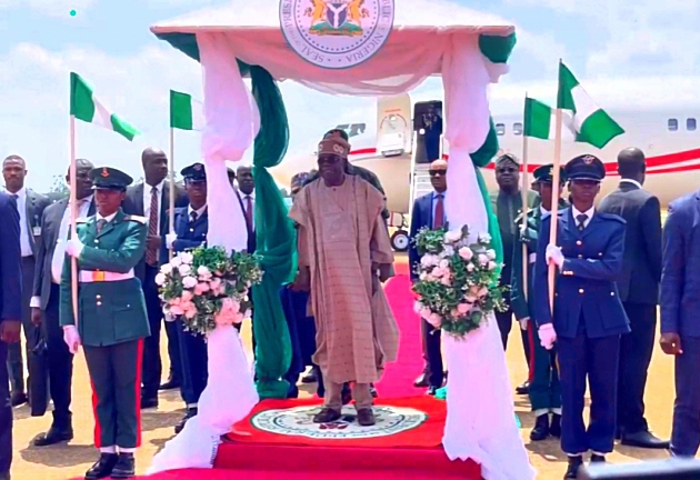 Tinubu arrives Kaduna, heads to Rigachikun to inaugurate projects