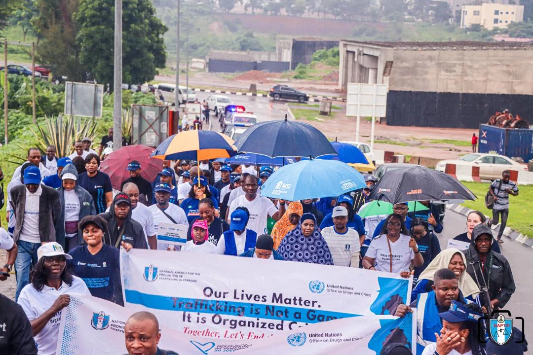 NAPTIP defies rainfall, holds awareness walk against human trafficking