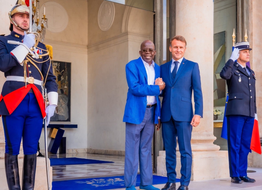 Tinubu, Macron hold meeting in Paris