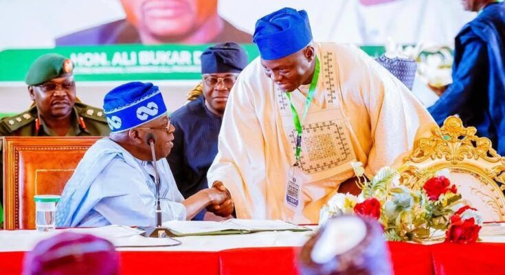Tinubu preaches peace, unity as APC chairman buries mother