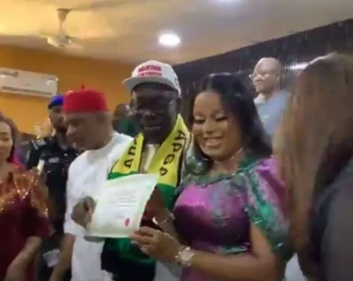 Anambra poll: INEC presents certificate of return to Soludo