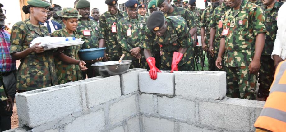 The Chief of Army Staff (COAS), Lt.-Gen. Waidi Shaibu , performing groundbreaking for the construction new barracks accommodation for personnel in Abuja on (24/12/25)