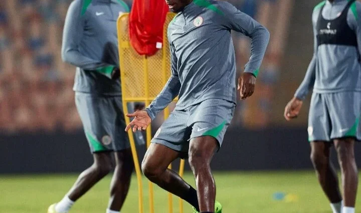 Players of the Super Eagles in their camp in Egypt