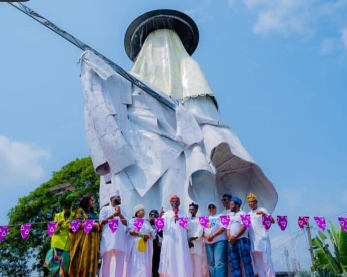 Sanwo-Olu unveils 32-foot Eyo monument in Lagos