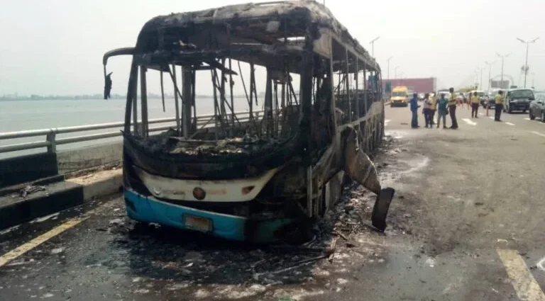 LBSL bus fire incident on Third Mainland Bridge: no casualties recorded – MD