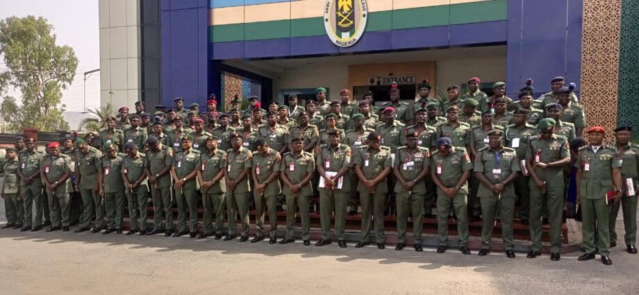 Participants at the First Commanding Officers' Workshop 2026 with the theme ''Enhancing Tactical-Level Leadership in a Joint and Multi-Agency Environment'', on Tuesday in Abuja