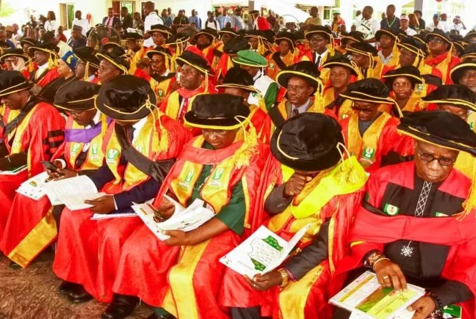 A cross section of Committee of Vice-Chancellors at the 15th convocation of NOUN in Abuja on Saturday
