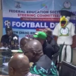 Organisers of the 6th Federal Education Sector Games (FEDUGAM) Rivers 2026 conducting draws for the football event at the Federal Ministry of Education Headquarters in Abuja on Tuesday.(PhotoCredit:NAN)