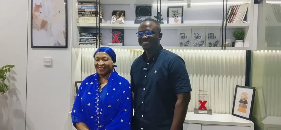 Co- founder and Chief Executive Officer of the institution, Mr Dami Oguntunde and Head of Lagos Office, NAN, Mrs Ifeyinwa Omowole, during the courtesy visit by NAN