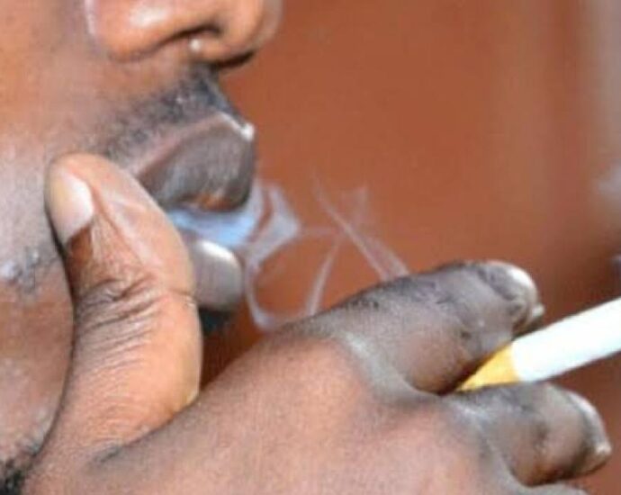 Illustration for person addicted to smoking