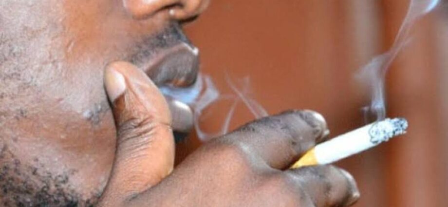 Illustration for person addicted to smoking