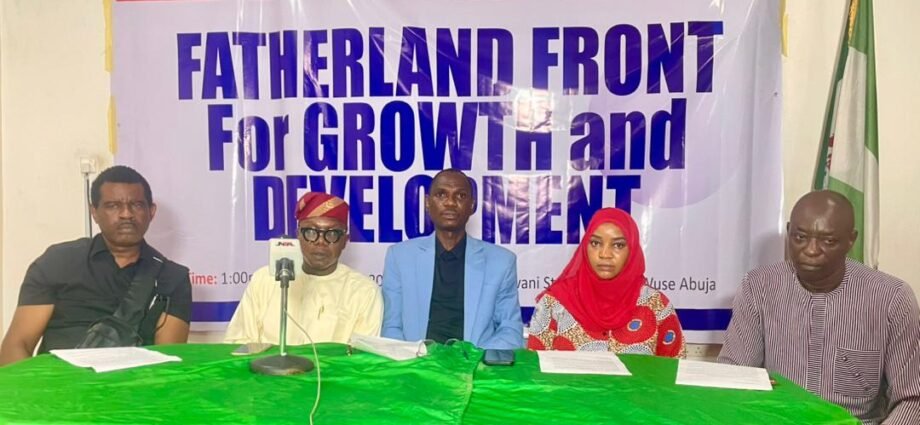 Members of excutives, The Fatherland Front for Growth and Development during a news conference on Monday in Abuja