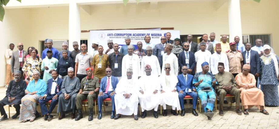 Dignitaries at a three-day International Conference on Anti-Corruption, Transparency and Integrity in Governance at the Anti-Corruption Academy of Nigeria (ACAN) in Keffi, Nasarawa.