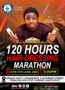Lagos barber hits 90-hours mark in GWR  haircut marathon