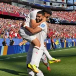 Players of the Atlas Lion of Morocco celebrating their 1-0 defeat of Scotland in the group stage of the ongoing 2026 FIFA World Cup co-hosted by U.S., Canada and Mexico