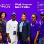 L-R: Dolapo Otegbayi, Principal Consultant at DKO Consulting; Olawale Rasaq from Radiant diGiLog; Mrs Tayo Babatunde, Managing Director of Radiant diGiLog; Ifeoma Ubiora and Olumayowa Ogundare also of Radiant diGiLog, at unveiling of workforce management and productivity platform, in Lagos
