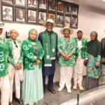 The Board Chairman of the National Credit Guarantee Company (NCGC), Rt. Hon. Yakubu Dogara, alongside the President, Ladies Golf Association of Nigeria (LGAN), Dr Lami Onayi Ahmed and her team during a courtesy visit to Dogora’s office on Tuesday in Abuja. (Photo Credit: NAN)