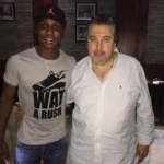 Ex-international, Odion Ighalo, alongside renowned Argentine football scout Marcelo Houseman.(PhotoCredit:Marcelo Houseman)