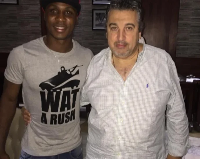 Ex-international, Odion Ighalo, alongside renowned Argentine football scout Marcelo Houseman.(PhotoCredit:Marcelo Houseman)