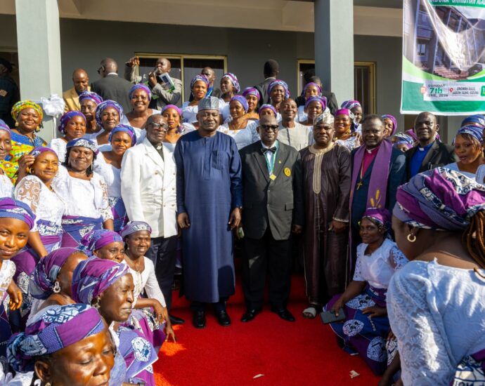 The Minister of Defence, Gen. Christopher Musa with other during the inauguration of the Kaduna Christian Academy in Ungwan Sunday, Sabon Tasha, Chikun Local Government Area, Kaduna State
