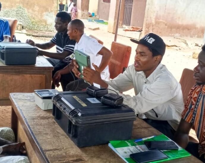 Voter registration for Persons With Disabilities (PWDs) at the disability camp in Yangoji-Alheri village Kwali Area Council, FCT on Thursday