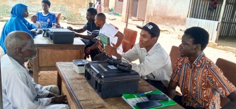 Voter registration for Persons With Disabilities (PWDs) at the disability camp in Yangoji-Alheri village Kwali Area Council, FCT on Thursday