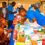 Medical personnel attending to patients at the medical outreach on Thursday at Isolo LCDA, Lagos