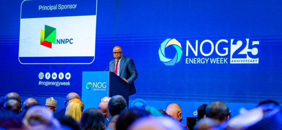 NNPC Ltd. GCEO, Mr Bashir Ojulari, addressing participants at the 2026 Nigerian Oil and Gas (NOG) Energy Week in Abuja