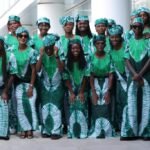 Super Falcons appearing in coordinated traditional attire for their official 2026 Women’s Africa Cup of Nations (WAFCON) photoshoot