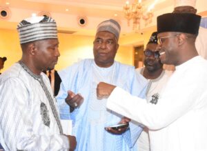 ICPC Chairman, Dr Musa Aliyu (R) with others during the ICPC/Nigerian Law School Kano Zonal Workshop on the integration of anti-corruption education into Nigerian Universities and the Nigerian Law School, on Friday in Abuja